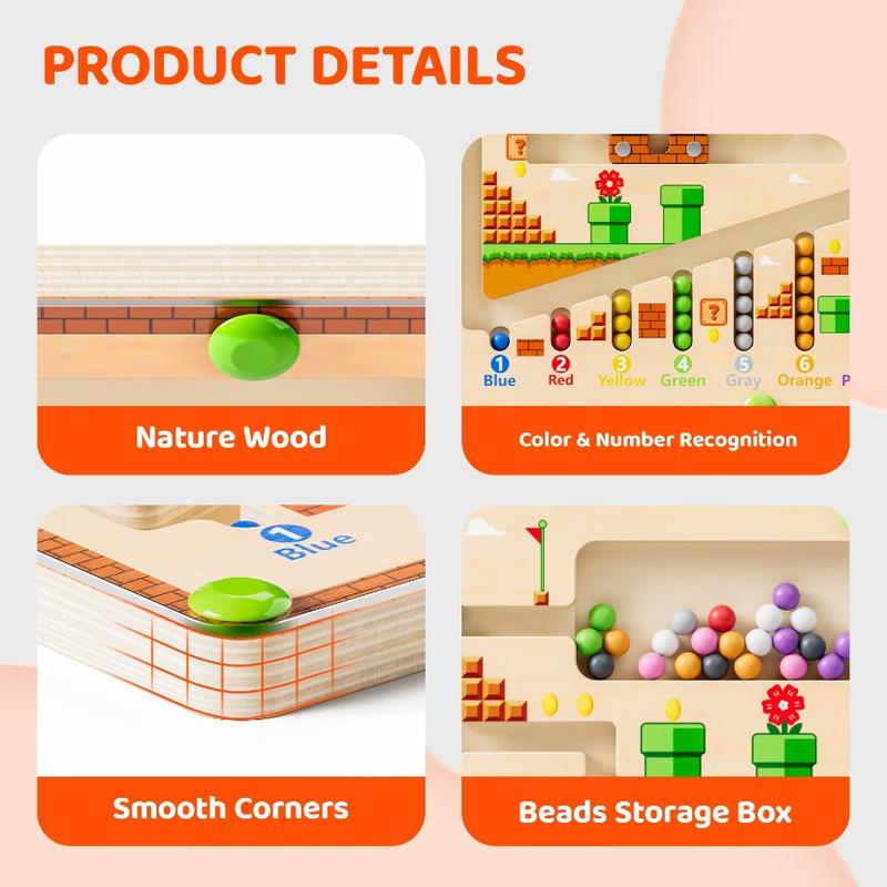 [Free Shipping] Wooden MagneticColor and Number Maze MontessoriAlphabet Matching and CountingPuzzle Board Leaning EducationalMath Toy Birthday Gift Montessori Toymagnetic boardgames magnetic color