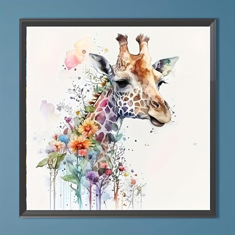 Giraffe Pattern DIY Diamond Arts Colorful Painting Kit without Frame, 1 Set 5D DIY Diamond Art Decorative Painting for Beginner, DIY Painting for Bedroom Living Room Decor