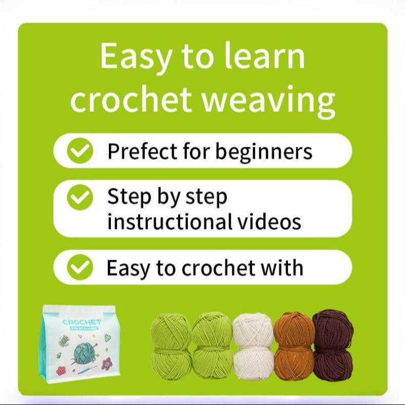 Cactus Crochet Kit for Beginners, 1 Set Crochet Starter Kit with Crochet Hooks, Crochet Accessories, DIY Crochet Supplies for Home Decor