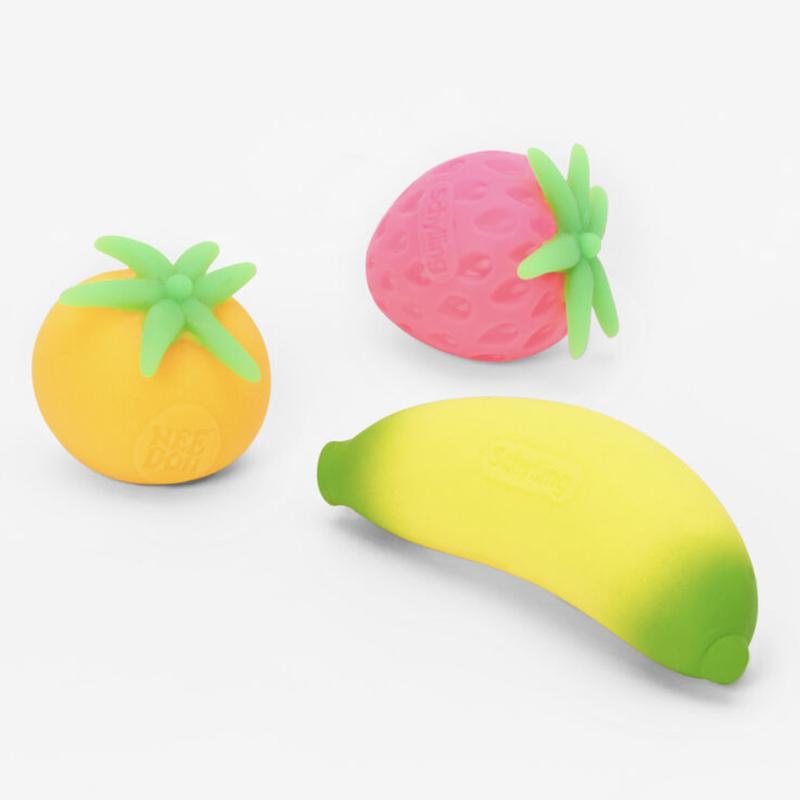 Schylling NeeDoh Groovy Fruit - Sensory Fidget Toy - Multiple Shapes - Ages 3 to Adult (Pack of 1) nee doh  gumdrop cube