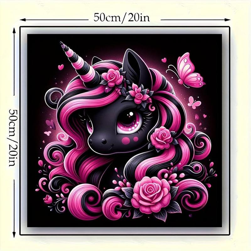 Cartoon Unicorn Pattern DIY Diamond Arts Colorful Painting Kit without Frame, DIY 5D Diamond Arts Colorful Painting Kit, Wall Art Decor for Home Living Room