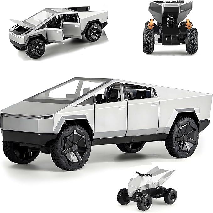 Electrifying 1:32 Tesla Cybertruck Alloy Mars Pickup Model Toy with Music, Lights, and Pull-Back Mechanism, Perfect Gift for Car Enthusiasts