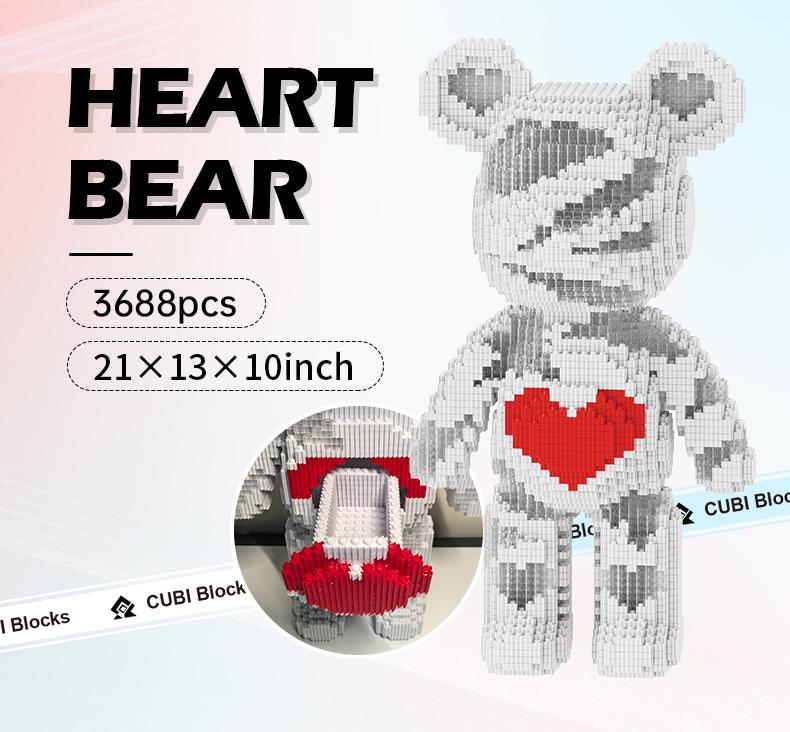 Cubi Medium Bear Series (3668 PCS) Micro Building Block Stress Relief Model