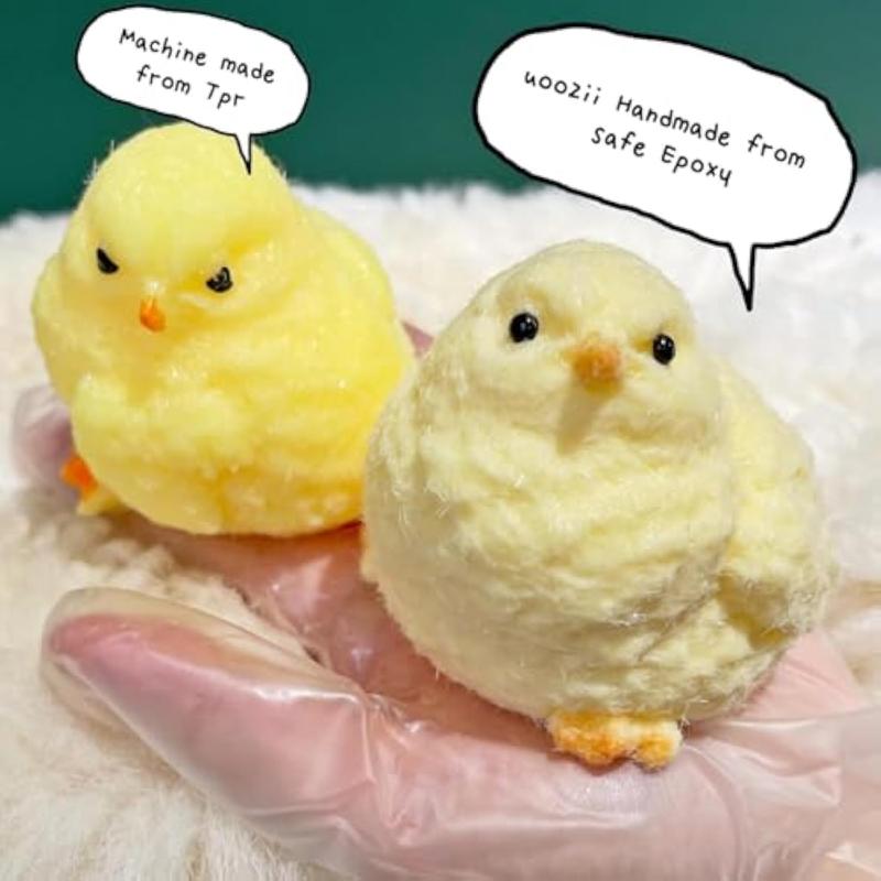 2PCS-Handmade Chick  Squishy Toys Ultra Soft Squishy Fidget Toys Silicone Squeeze Toys for Stress Relief, Fidget Toys Suitable Adults Kids