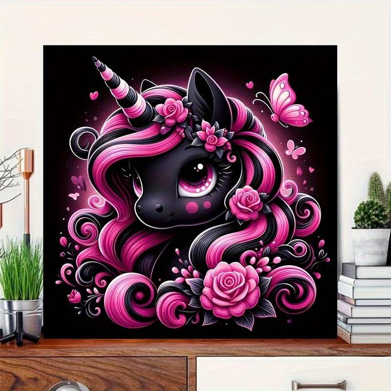 Cartoon Unicorn Pattern DIY Diamond Arts Colorful Painting Kit without Frame, DIY 5D Diamond Arts Colorful Painting Kit, Wall Art Decor for Home Living Room