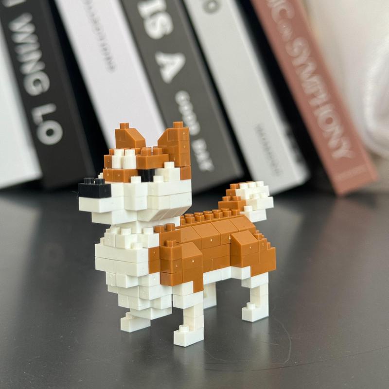 Cartoon Dog Design Building Blocks, 1 Set Mini Cute Animal Building Blocks, DIY Assembled Learning Building Blocks Toy, Home Decoration Ornament, Party Favor