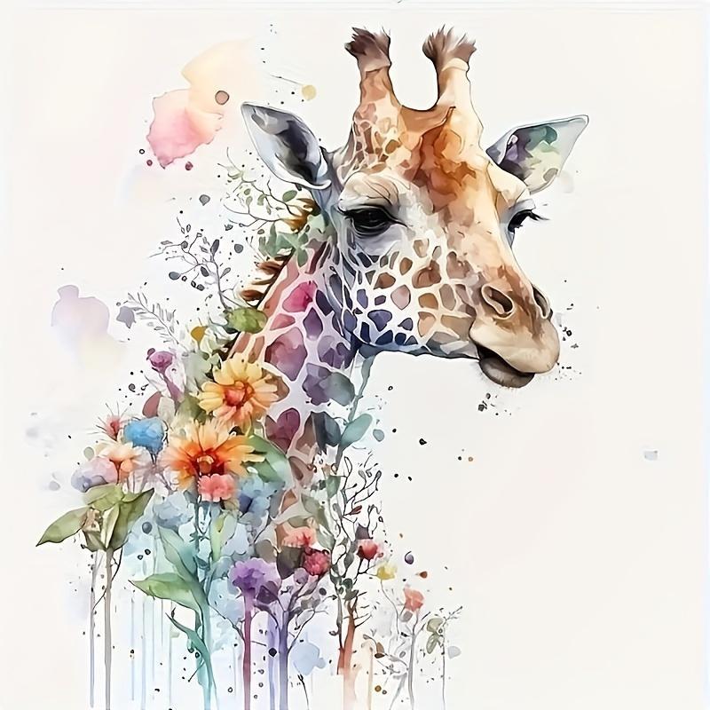 Giraffe Pattern DIY Diamond Arts Colorful Painting Kit without Frame, 1 Set 5D DIY Diamond Art Decorative Painting for Beginner, DIY Painting for Bedroom Living Room Decor