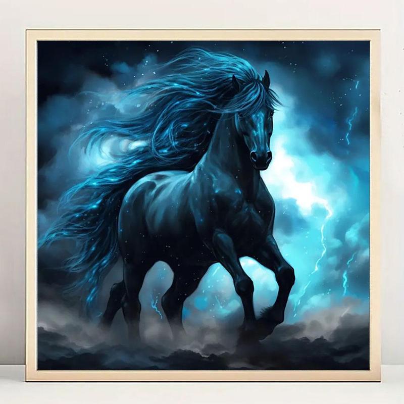 DIY Artificial Rhinestones Arts Painting Kit Without Frame, Fantasy Horse Pattern DIY Painting, Handmade Craft Art Decoration