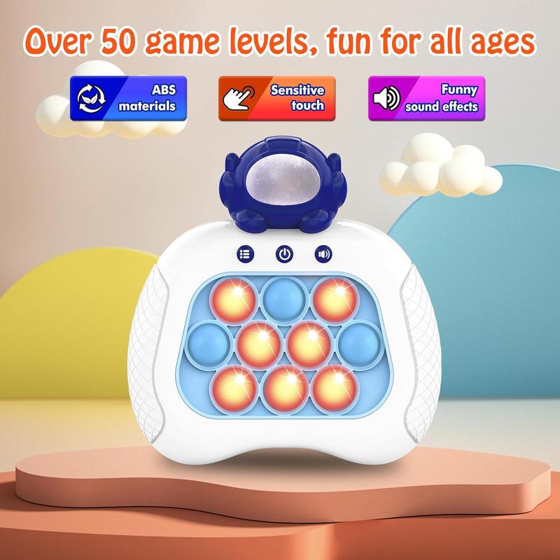 Quick Push Bubble Game,Popping Game Light up Pop Fidget Toy for Kids,Fast Push Console Game for Ages 3-12 for Boys and Girls,Handheld Puzzle Game Sensory Toys (Astronaut) - juguete