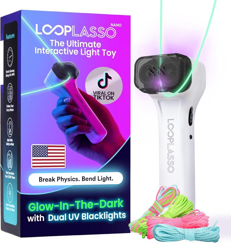 Hot Sale !!!! [best seller] Black Friday deal -Loop Lasso Nano - The Original Glow-in-The-Dark String Shooter Toy- Built-in UV Blacklight- Safe Interactive STEM Learning Toy- Viral Stocking Stuffer Gadget- Holiday Family Game Night Fun- Christmas gift .