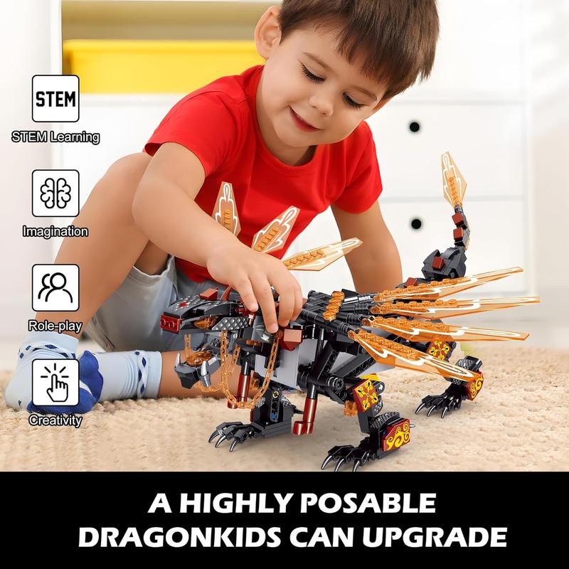 STEM Project Dragon Building Toys (521Pcs), Educational Birthday Gift Idea for Kids Boys Girls 8-12, Remote Control & App Programmable Building Kit