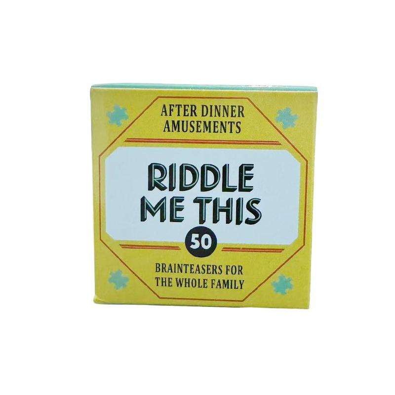 Riddle Me This Brainteasers Card Game, 1 Box 50 Brainteasers for Family, Portable Camping and Holiday Games, Office Stationery & Supplies