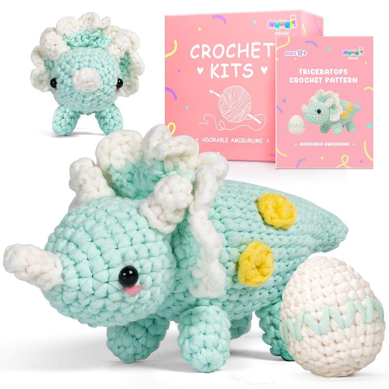 Mewaii DIY Crochet Kit for Beginners, 1 Set Complete DIY Kit Animals for Adults & Teens, DIY Handmade Knitting Supplies, Lovely Gift for Birthday [Package List As Picture Shown]