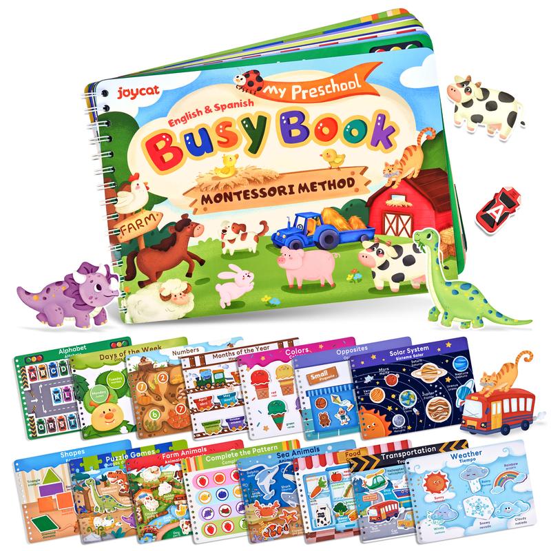 Preschool Busy Board Language Toys with Bilingual, Learning Activities Toys, Educational Toys, Autism Sensory Toys, Educational Learning Tools