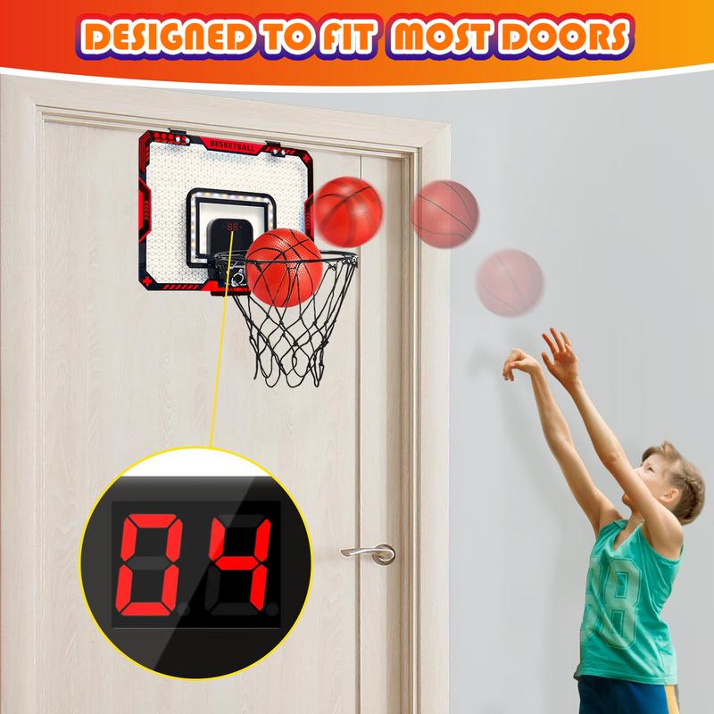 Mini Basketball Hoop Indoor - Electronic Scoreboard & 3 Balls, Great Basketball Toy