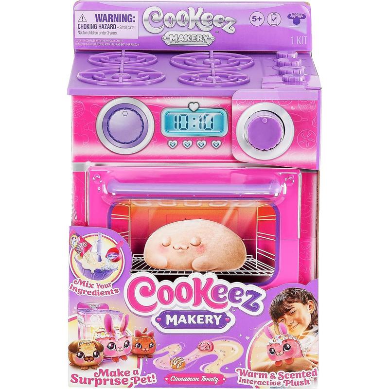 COOKEEZ MAKERY Cinnamon Treatz Oven. Mix & Make a Plush Best Friend! Place Your Dough in The Oven and Be Amazed When A Warm, Scented, Interactive, Friend Comes Out! Which Will You Make?