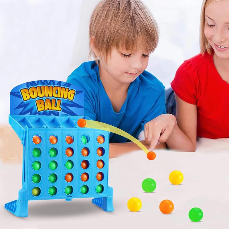 Bounce Balls Shots Game, Connect Four Jumping Ball Game, 4 In a Row Ball Bounce Game, Bounce Ball Game Family Party Games, Funny Ball Tabletop Game Toys for Adults and Kids