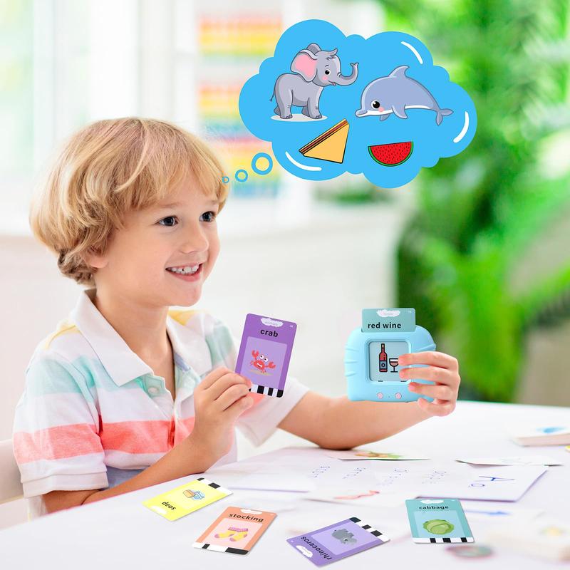 224 510(Spanish&English) Words Alphabet BilingualTalkingHash Cards for 3-8 YearsToddlers. Pocket Speech BuddyTherapy AutismToys,  EducationalLearing InteractiveToy for Boys GirlsKids Gifts Blue