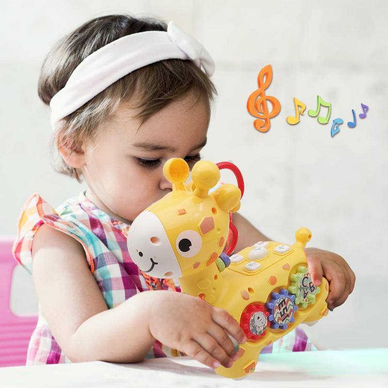 Baby Toy Phone Cute Giraffe Piano Music Light Toy Children Pretend Phone, Kids Cell Phone Girl with Light Parent-Child Interactive Toy Boy Girl Early Education Gift