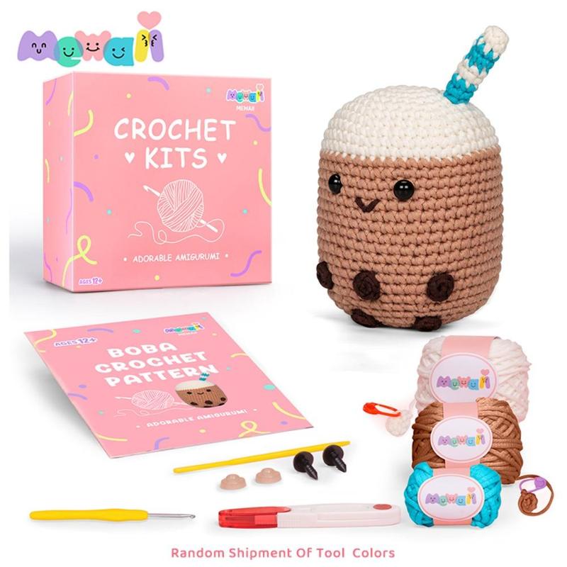 Mewaii DIY Crochet Kit for Beginners, 1 Set Complete DIY Kit Animals for Adults & Teens, DIY Handmade Knitting Supplies, Lovely Gift for Birthday [Package List As Picture Shown]