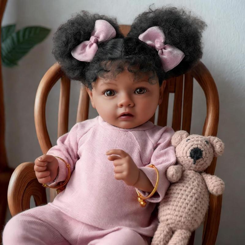 [IN STOCK] Lifelike Reborn Baby Dolls Daisy Black Girl- 20 Inch Soft Body Realistic-Newborn Baby Dolls Handmade Real Life Baby Dolls with Clothes and Toy Gift for Kids Age