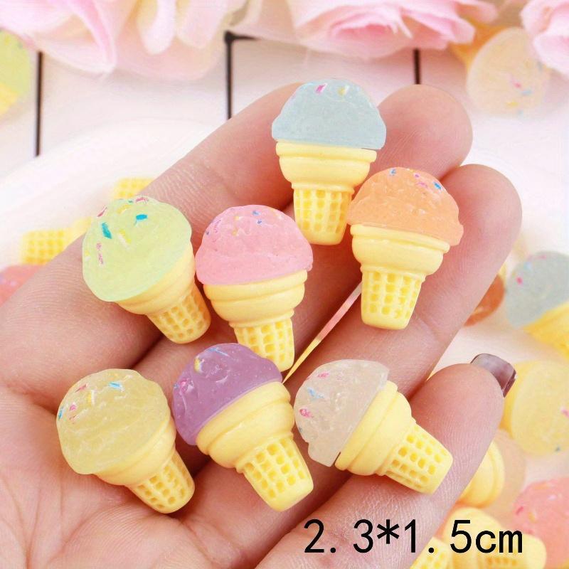 Luminous Resin Ice Cream Cone (10pcs), Kawaii glowing Ice Cream Cone for DIY Hairpin Scrapbooking, DIY Supplies for Journal Making