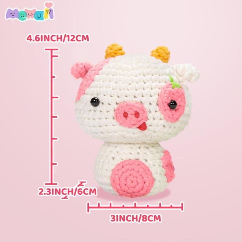 Mewaii DIY Crochet Kit for Beginners, 1 Set Complete DIY Kit Animals for Adults & Teens, DIY Handmade Knitting Supplies, Lovely Gift for Birthday [Package List As Picture Shown]