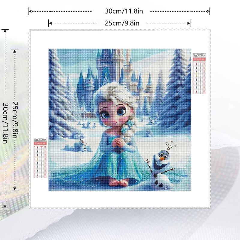 Disney Elsa Princess Pattern DIY Diamond Arts Colorful Painting Kit without Frame, 1 Set Diamond Arts Colorful Painting for Beginners, Handmade Gift