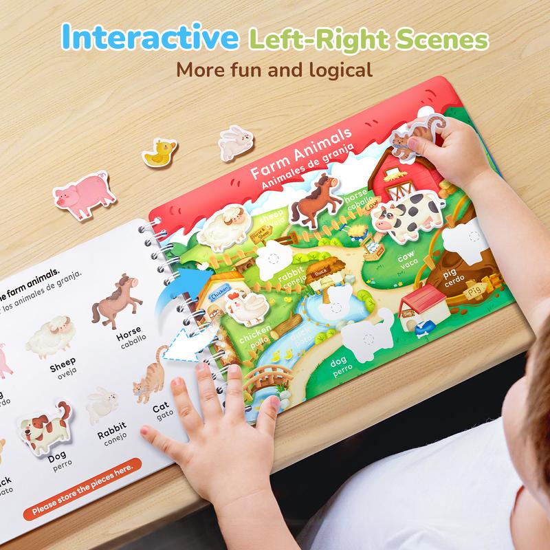 Preschool Busy Board Language Toys with Bilingual, Learning Activities Toys, Educational Toys, Autism Sensory Toys, Educational Learning Tools