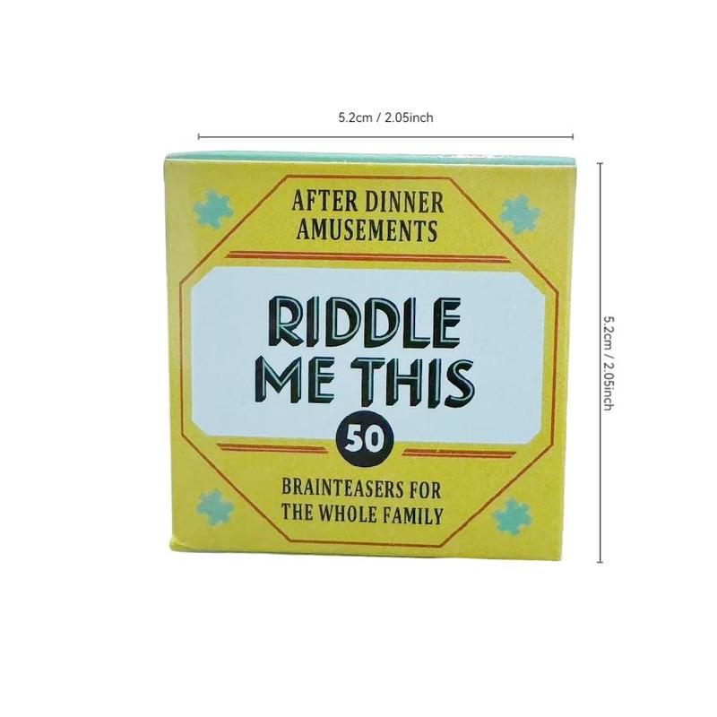 Riddle Me This Brainteasers Card Game, 1 Box 50 Brainteasers for Family, Portable Camping and Holiday Games, Office Stationery & Supplies