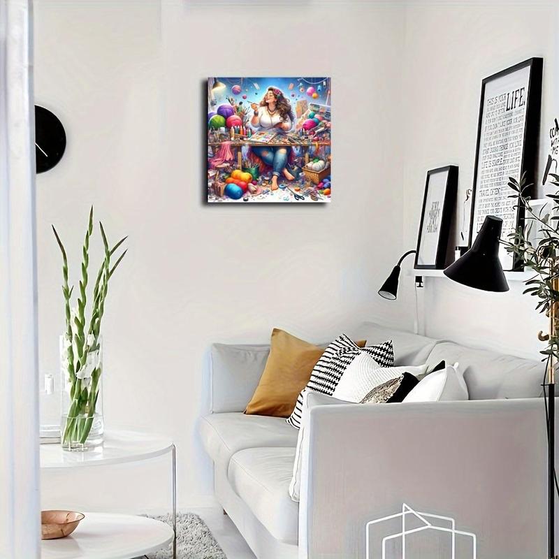 Figure Pattern DIY Diamond Arts Colorful Painting Kit without Frame, 1 Count DIY 5D Diamond Arts Colorful Painting Kit, Wall Art Decor