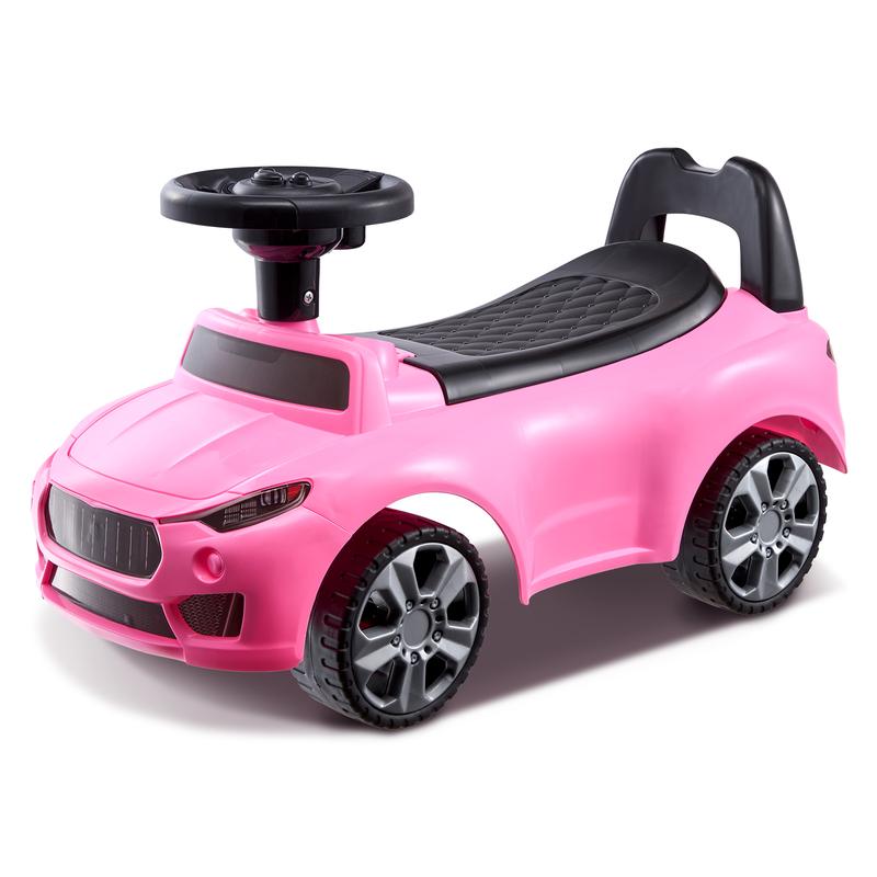 VEVOR Ride On Push Car for Toddlers, Ages 1-3, Ride Racer, Sit to Stand Toddler Ride On Toy, Classic Kids Ride On Car with Music Steering Wheel & Under Seat Storage, Ride On Toy for Boys Girls, Pink