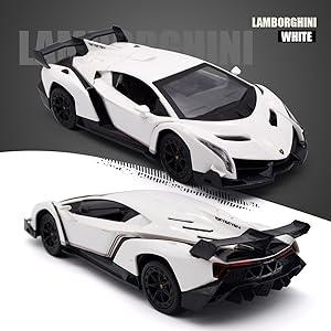 LAFALA Remote Control Car RC Cars Racing Car 1:18 Licensed Toy RC Car Compatible with Lamborghini Model Vehicle for Boys 6,7,8 Years Old,White