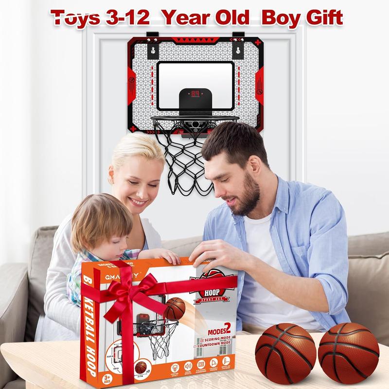 Basketball Hoop Indoor for 5 6 7 8 9 10+ Year Old Boys Kids, Mini Basketball Hoop with Electronic Scoreboard Over The Door, Sport Toys Birthday Gift