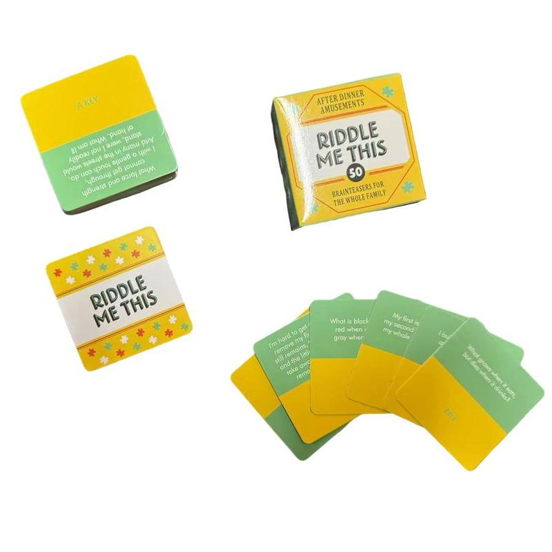 Riddle Me This Brainteasers Card Game, 1 Box 50 Brainteasers for Family, Portable Camping and Holiday Games, Office Stationery & Supplies