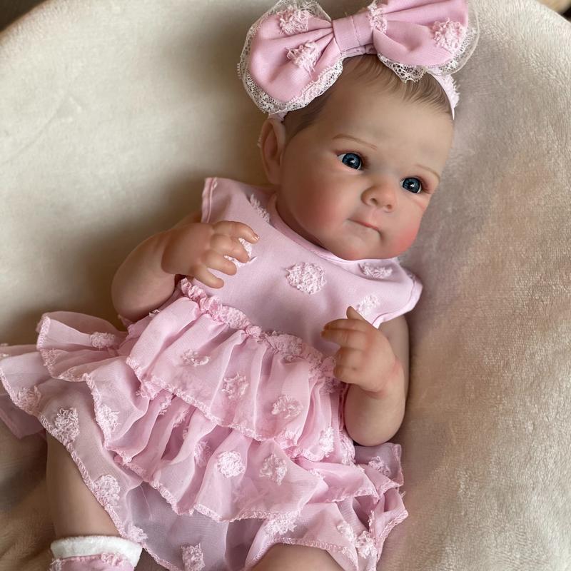 48CM All Vinyl Girl Bettie Bebe Reborn Dolls Handmade Painted Full Body Soft Vinyl Reborn Doll Girl With Adorable Outfits For Family's Gifts Collection Series