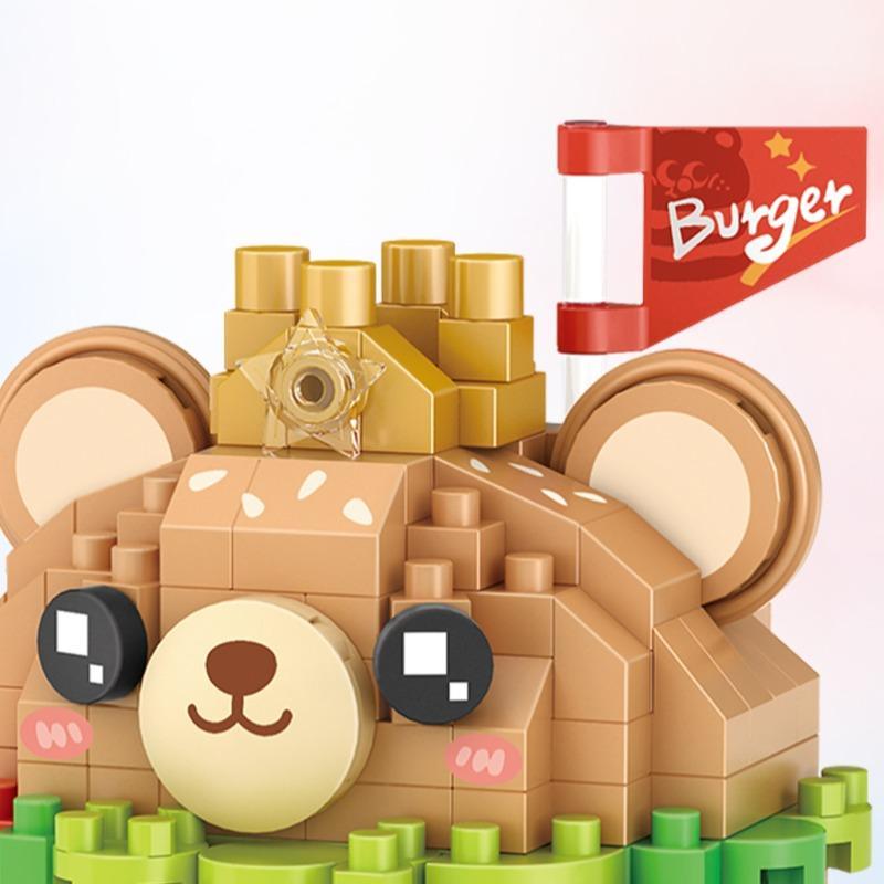 Bear Burger Design Building Block, Children's DIY Crafting Project, Creative And Cute Home Decoration