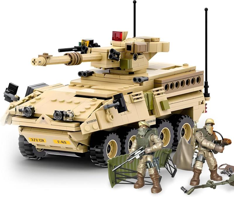 HI-REEKE Military Vehicles Building Block Set, XM808 Army Car Toy for Teen-458pcs