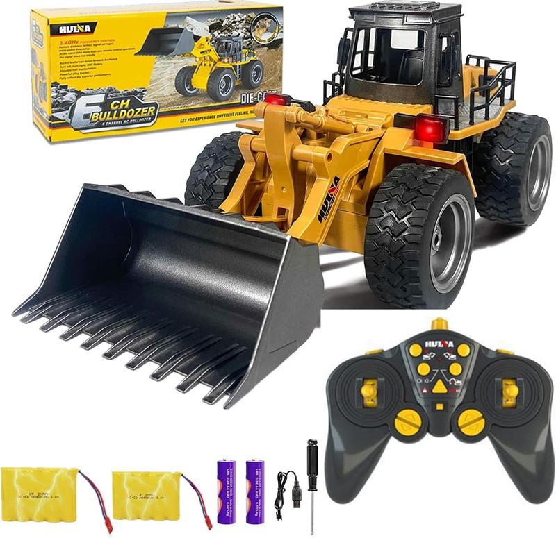 Large Remote Control Construction Vehicles (1:16 Excavator, 1:16 Bulldozer, 1:18 Loader, 1:18 dump truck). Educational toy gifts for boys and girls.