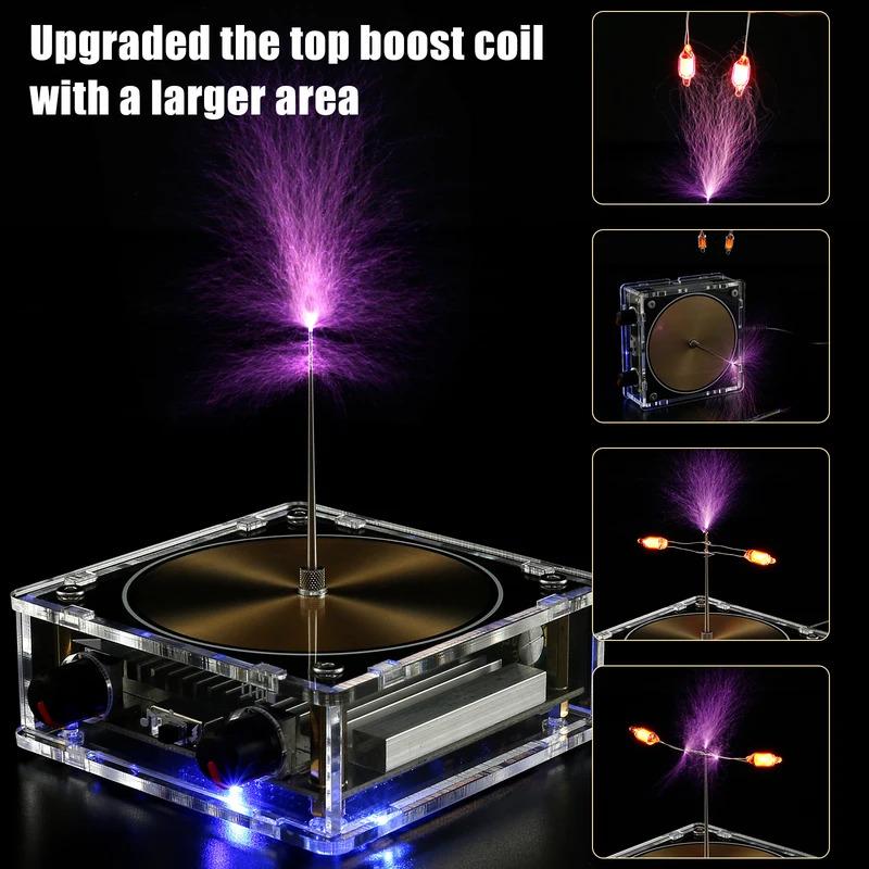 Tesla Coil Music Box Bluetooth Connection Music Coil Touchable Artificial Spark Gap Arc Generator Desktop Toy Gift For Kids ﻿