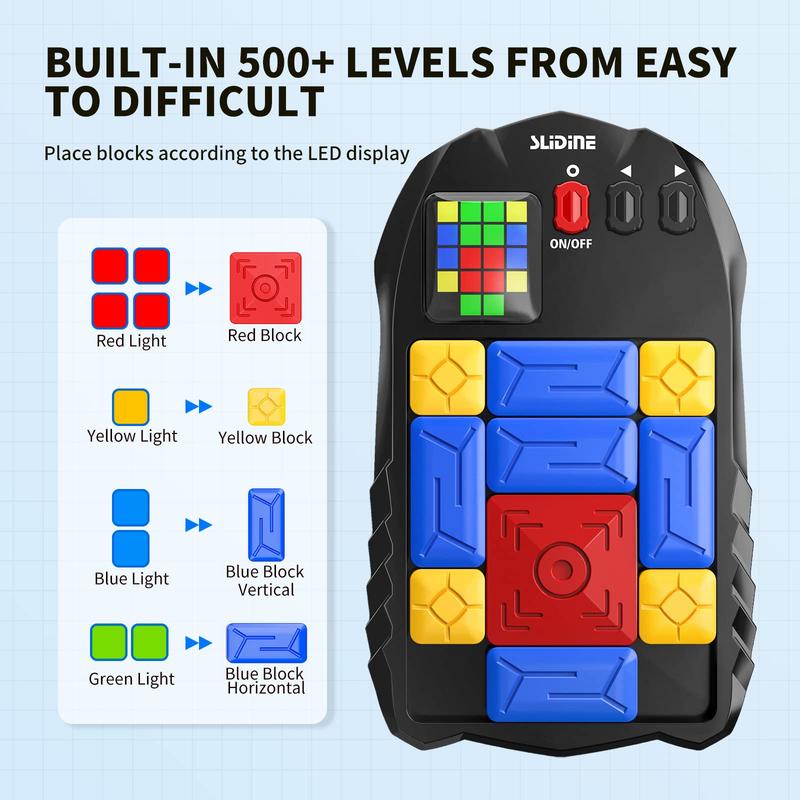 Super Slide Games Sliding Block Puzzle 500+ Level Slide Puzzle Game Travel Fidget Toys Handheld Games Console Gift Set Boys Girls,Christmas Gifts