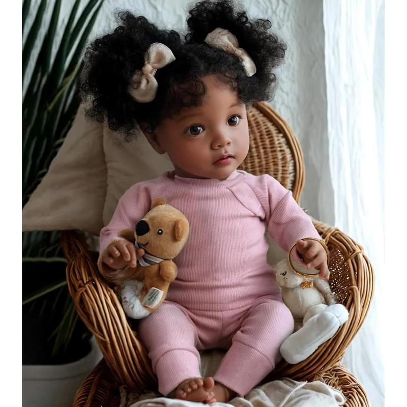 [IN STOCK] Lifelike Reborn Baby Dolls Daisy Black Girl- 20 Inch Soft Body Realistic-Newborn Baby Dolls Handmade Real Life Baby Dolls with Clothes and Toy Gift for Kids Age