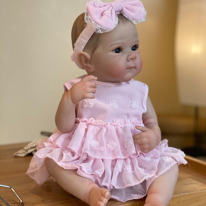 48CM All Vinyl Girl Bettie Bebe Reborn Dolls Handmade Painted Full Body Soft Vinyl Reborn Doll Girl With Adorable Outfits For Family's Gifts Collection Series