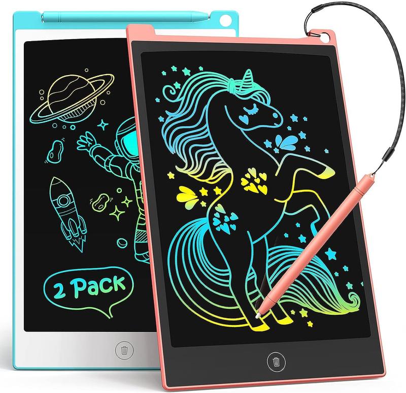 2 Pack LCD Writing Tablet, 8.5 Inch Colorful Doodle Board Drawing Tablet for Kids, Kids Travel Games Activity Learning Toys Birthday Gifts for 4 5 6 Year Old Boys and Girls