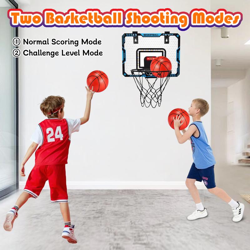 Mini Basketball Hoop Indoor - Electronic Scoreboard & 3 Balls, Great Basketball Toy