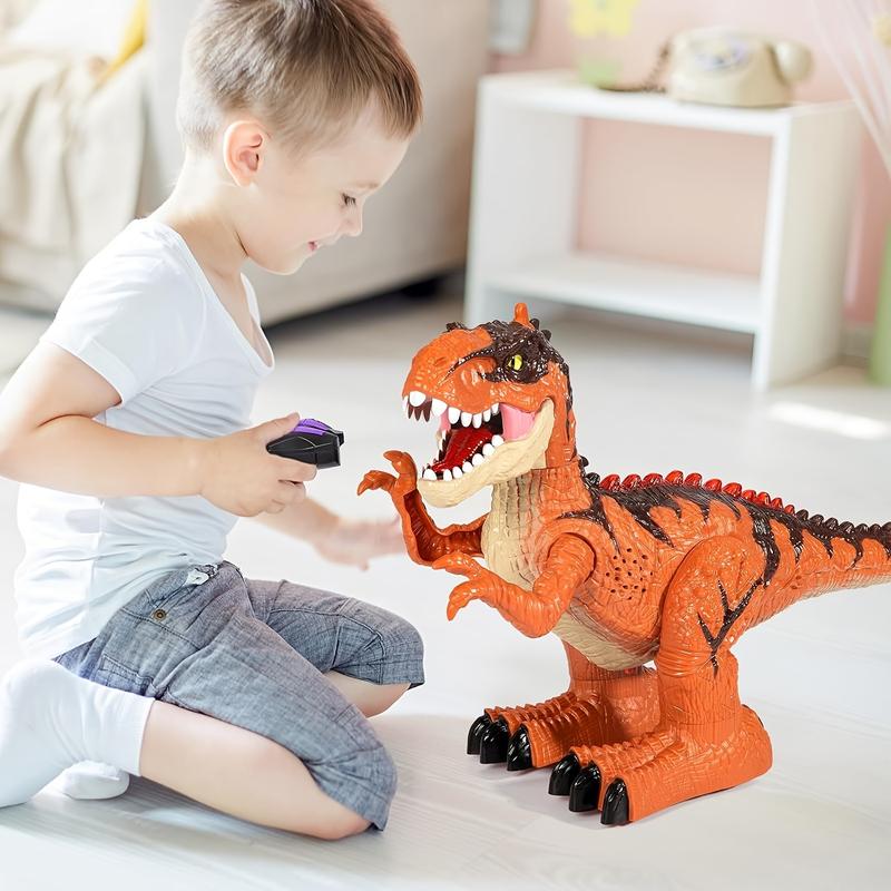 Interactive Remote Control Dinosaur Toy, Walking T-Rex with Sound Lights, Rechargeable Battery Powered, Non-Laser ABS Resin, Safe Electric Play Figure