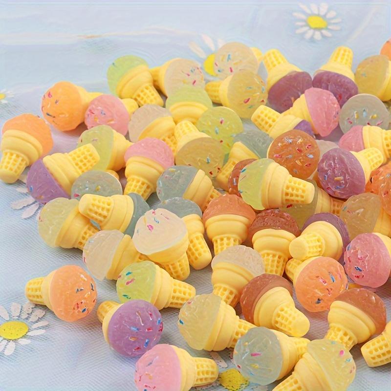 Luminous Resin Ice Cream Cone (10pcs), Kawaii glowing Ice Cream Cone for DIY Hairpin Scrapbooking, DIY Supplies for Journal Making