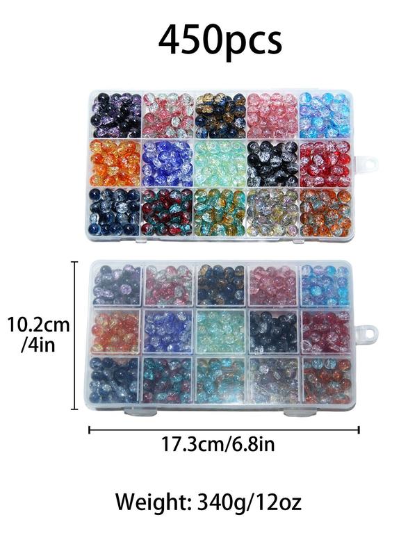 8mm Round Glass Beads, Colorblock Beads for Bracelet Making, Jewelry Making Kit, School Supplies, Arts and Crafts for Kids