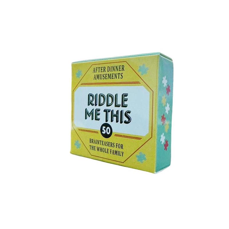 Riddle Me This Brainteasers Card Game, 1 Box 50 Brainteasers for Family, Portable Camping and Holiday Games, Office Stationery & Supplies