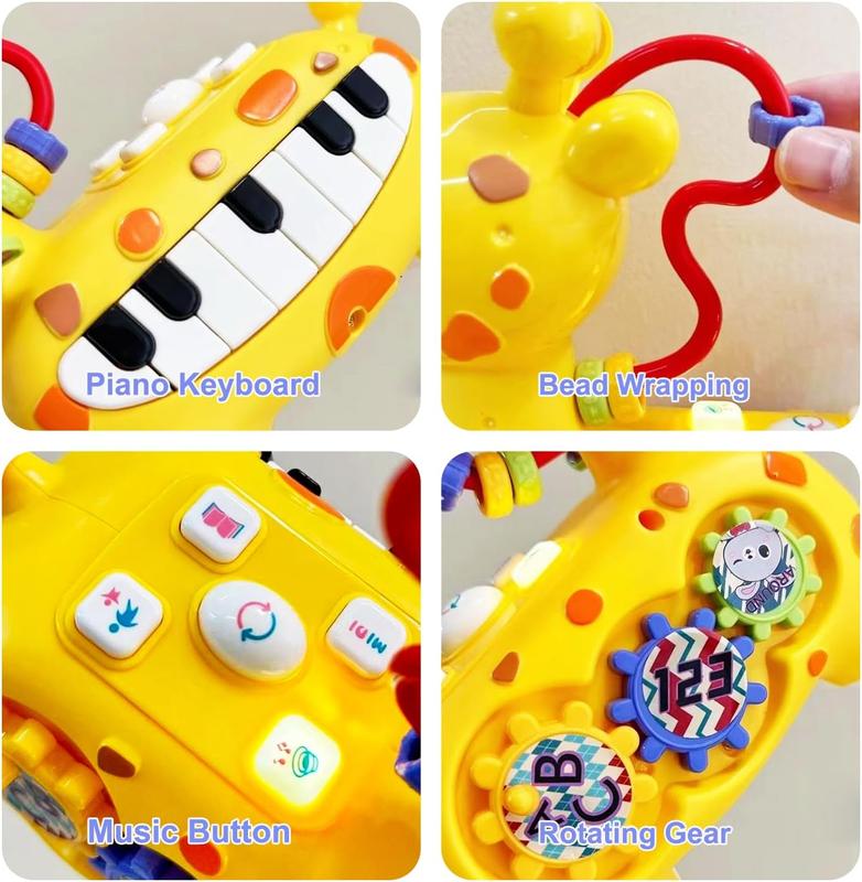 Baby Toy Phone Cute Giraffe Piano Music Light Toy Children Pretend Phone, Kids Cell Phone Girl with Light Parent-Child Interactive Toy Boy Girl Early Education Gift